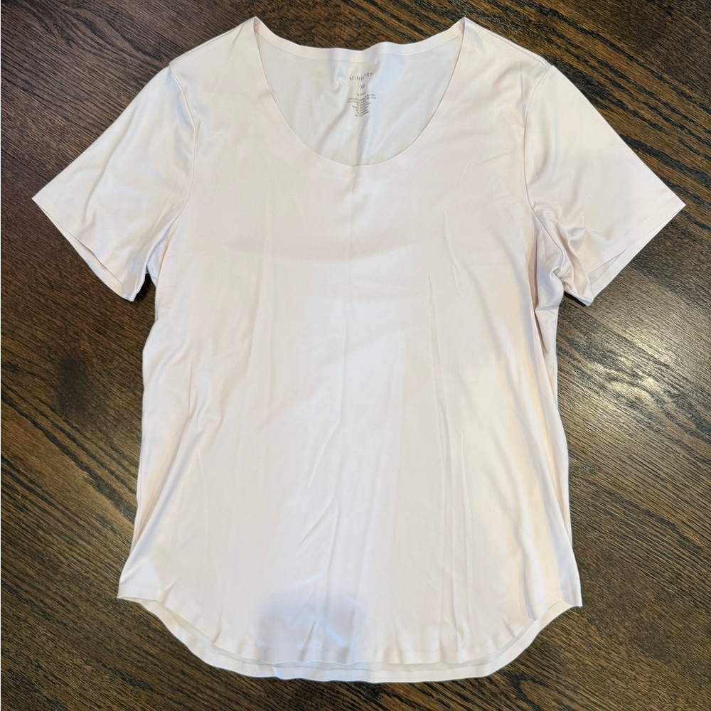 Ministry of Supply Light Pink Short Sleeve Blouse